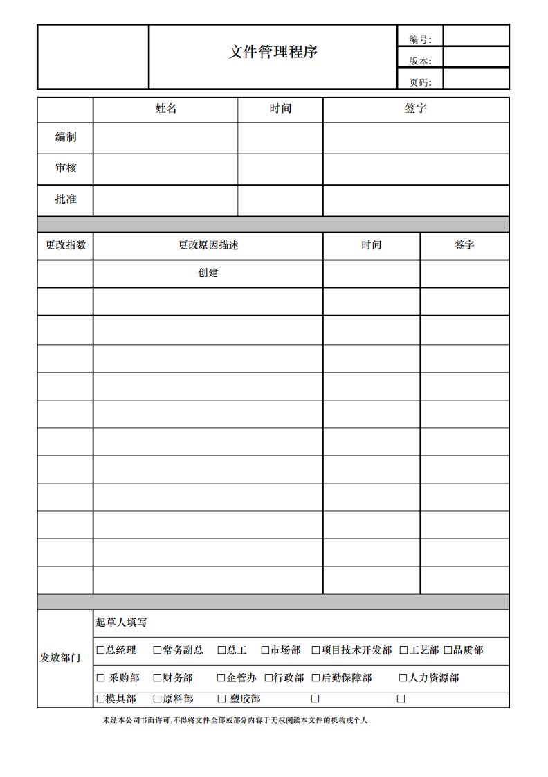 公司文件编码规则,格式,清单