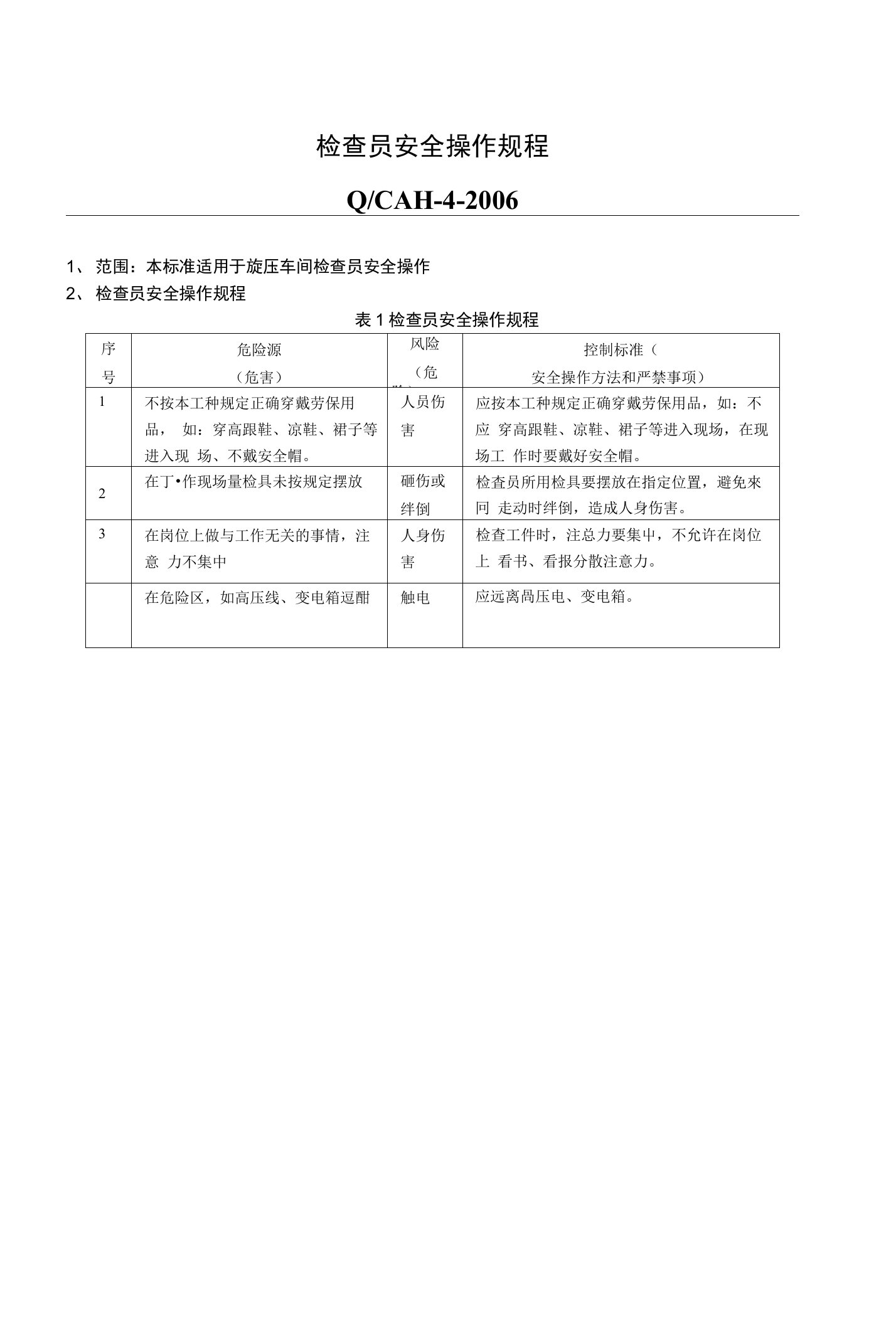 检查-模修-机修班安全操作规程及培训教材