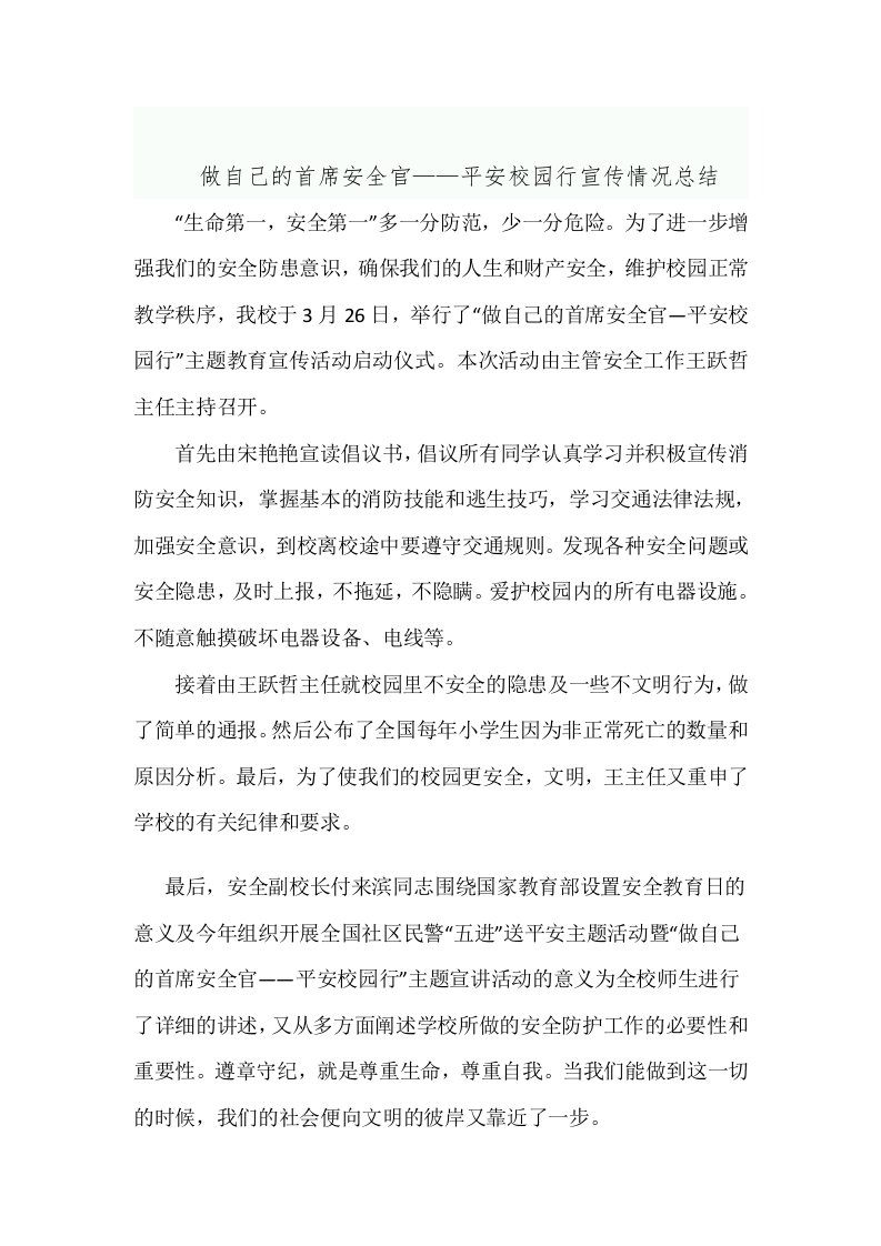 做自己的首席安全官活动总结