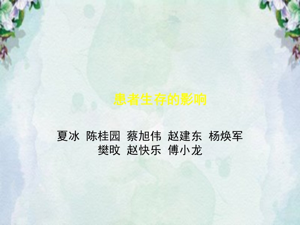 课件-放射生物等效剂量对局限期小细胞肺癌患者生存的影响