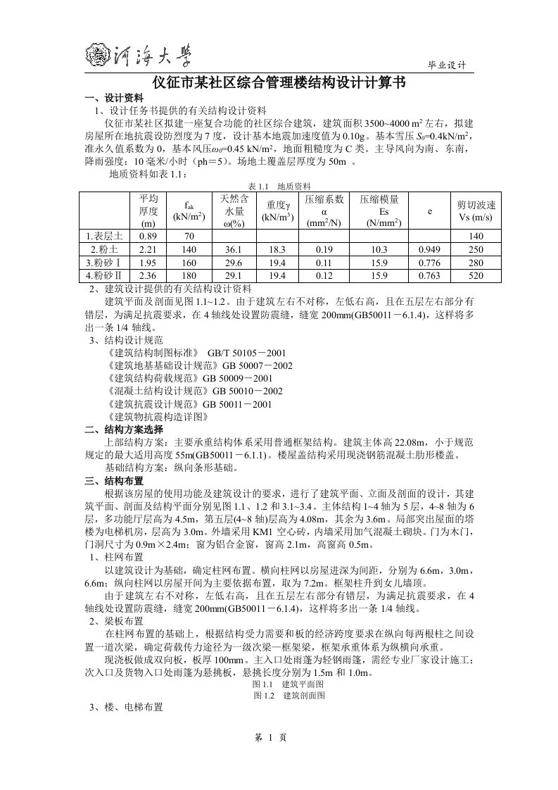 土木工程毕业设计模板