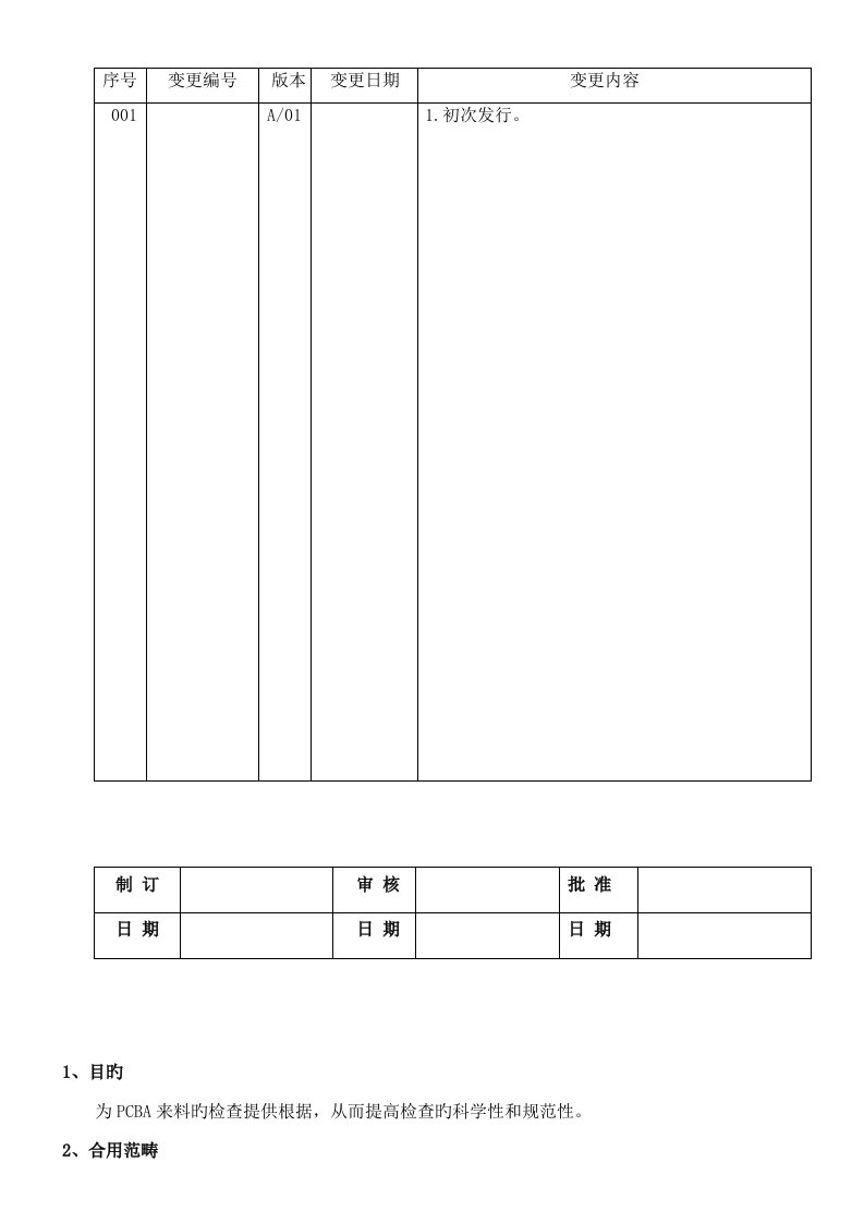 PCBA来料检验基础规范