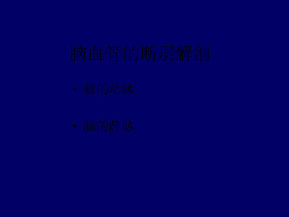 指南脑血管断层解剖教学内容