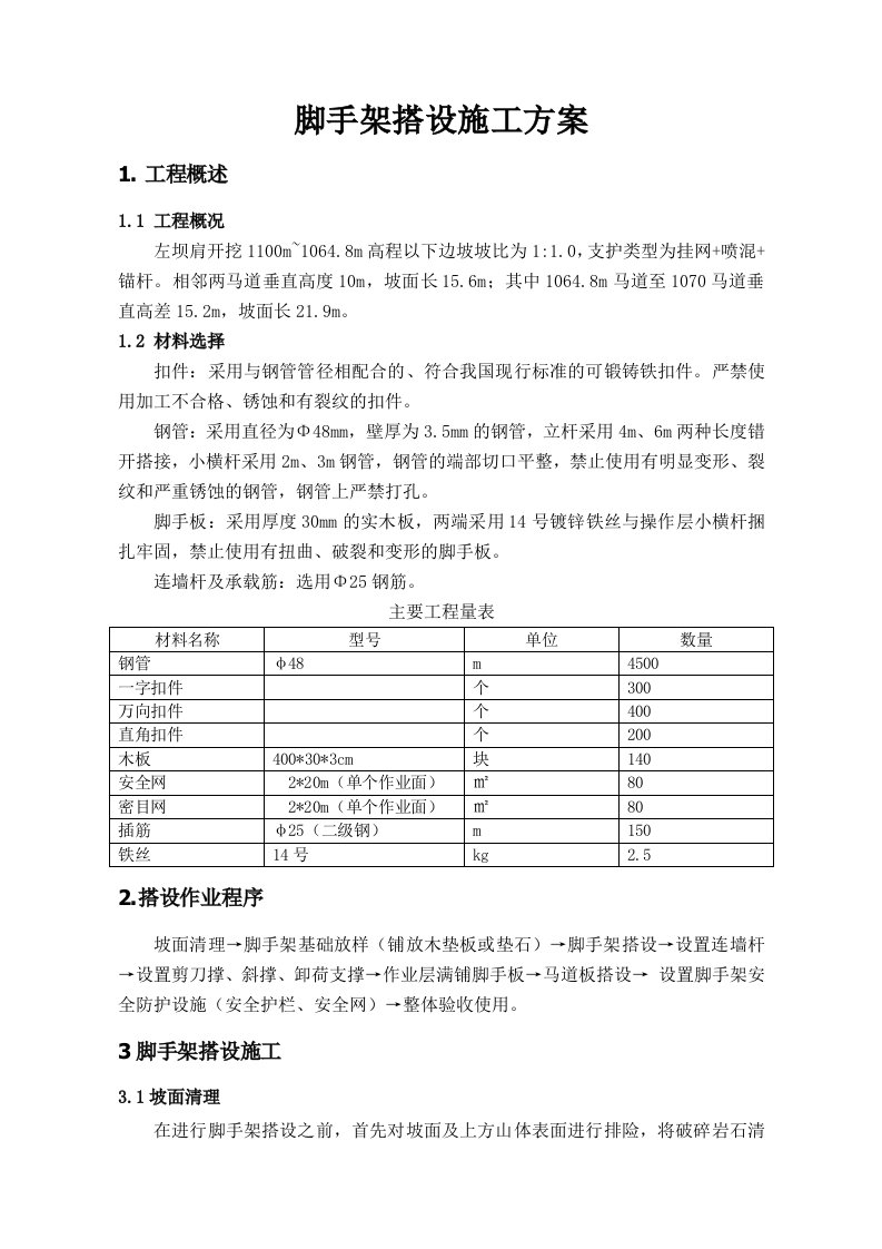 脚手架搭设施工方案