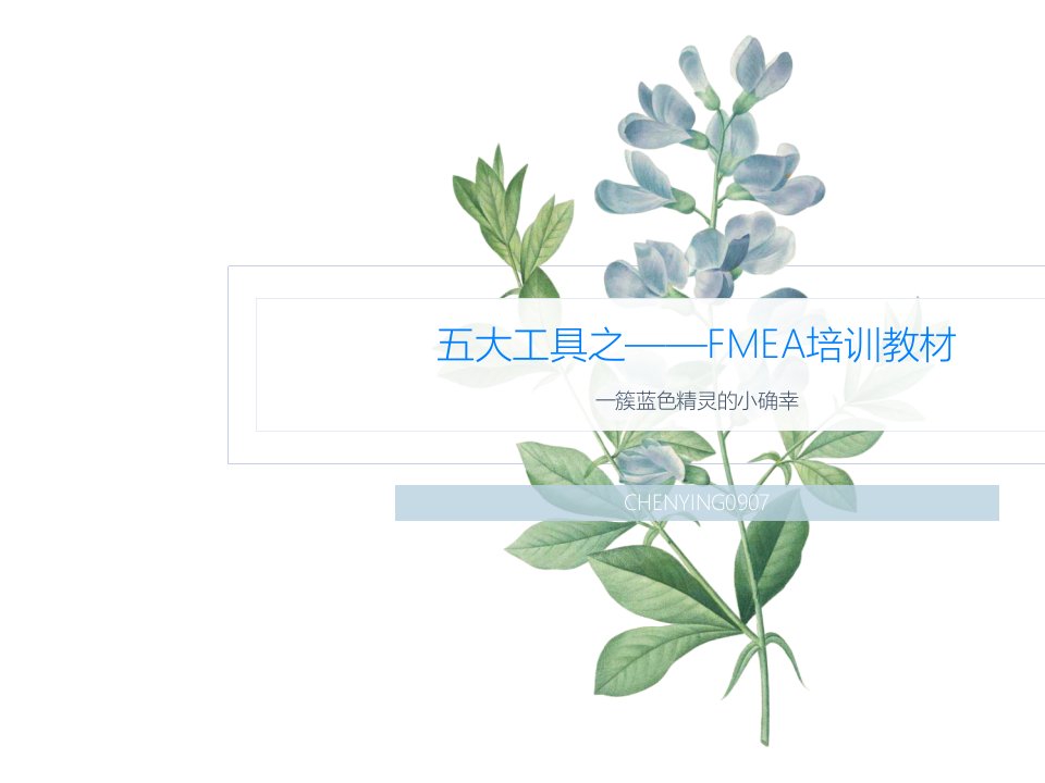 五大工具之——FMEA培训教材