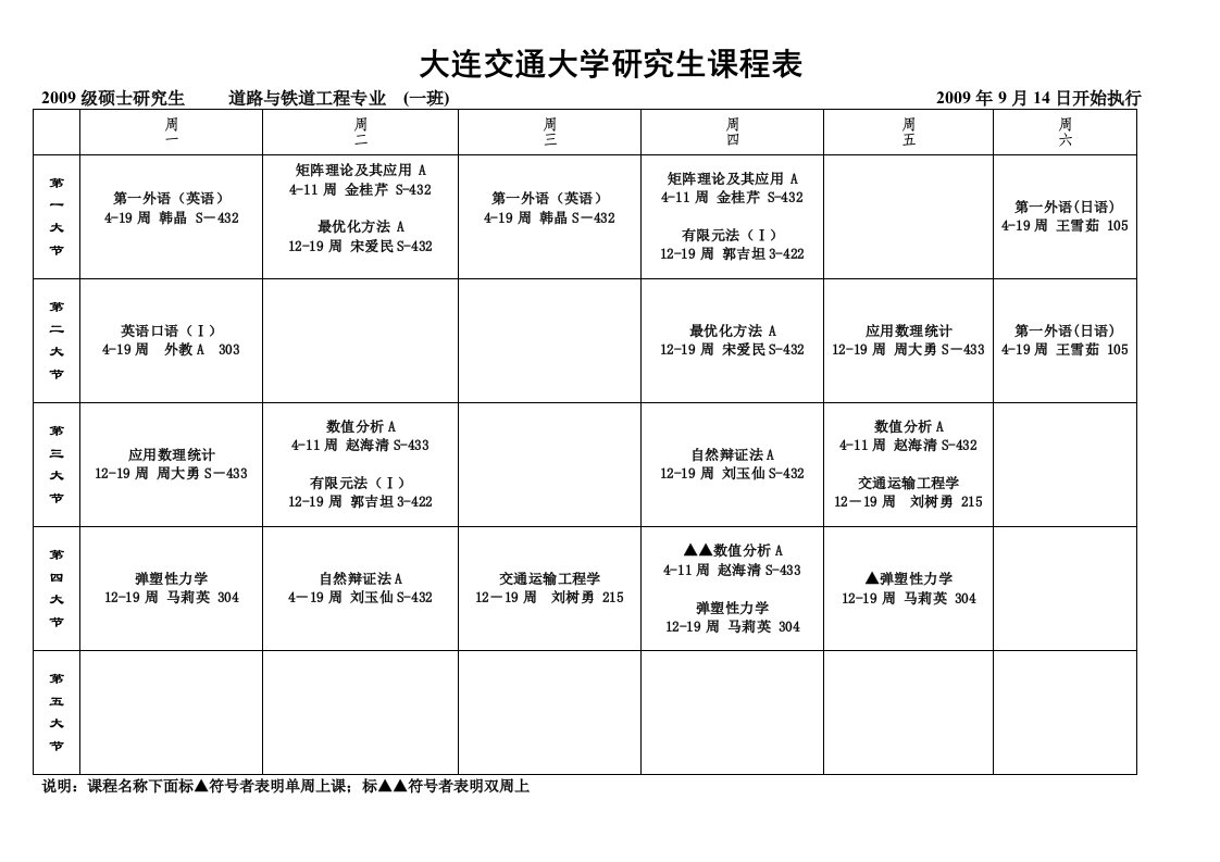 大连交通大学研究生课程表.doc