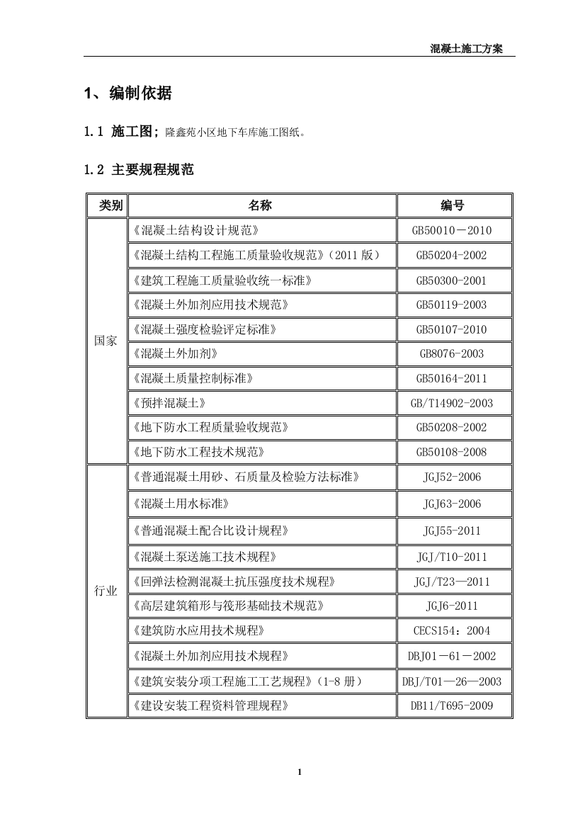 车库砼施工方案