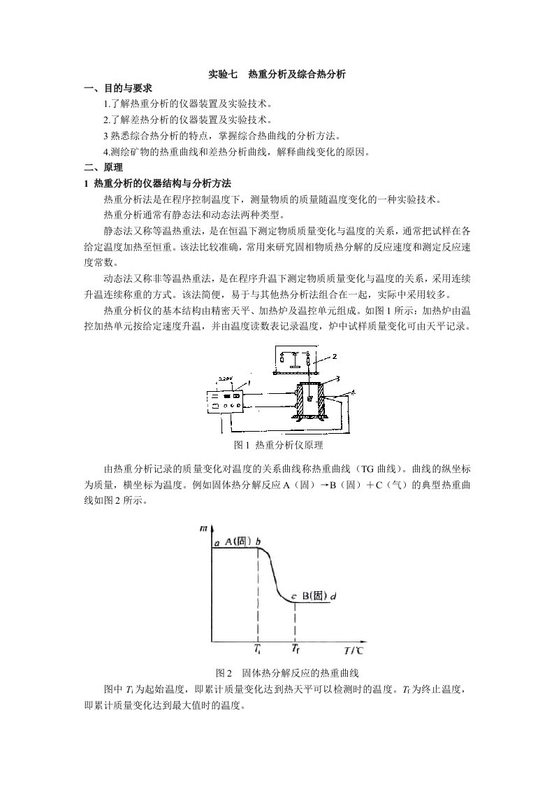 热重分析及综合热分析