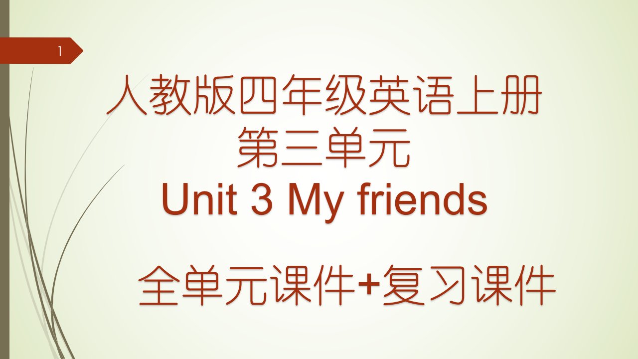 人教版小学英语四年级上册第三单元Unit-3-全单元优质ppt加复习课件