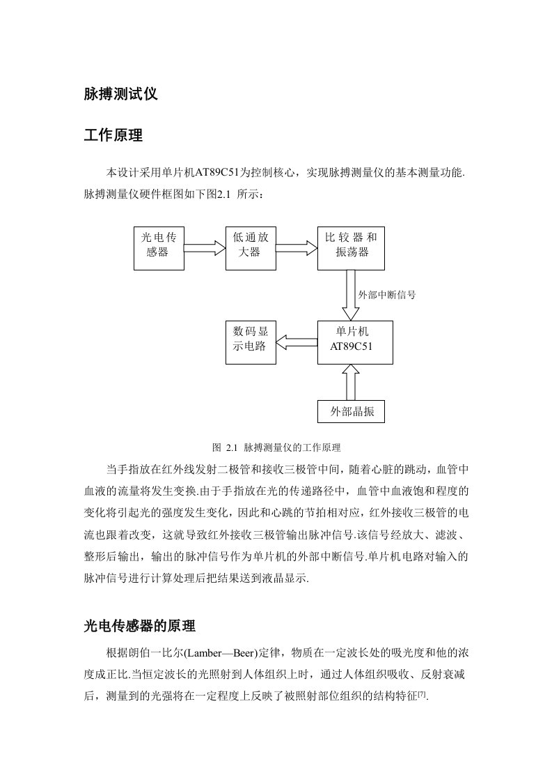 脉搏检测测验仪报告