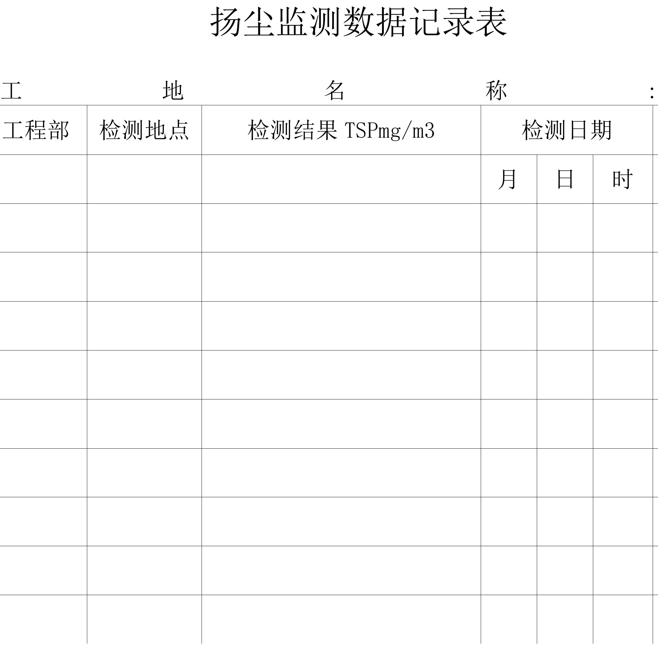 扬尘监测记录表