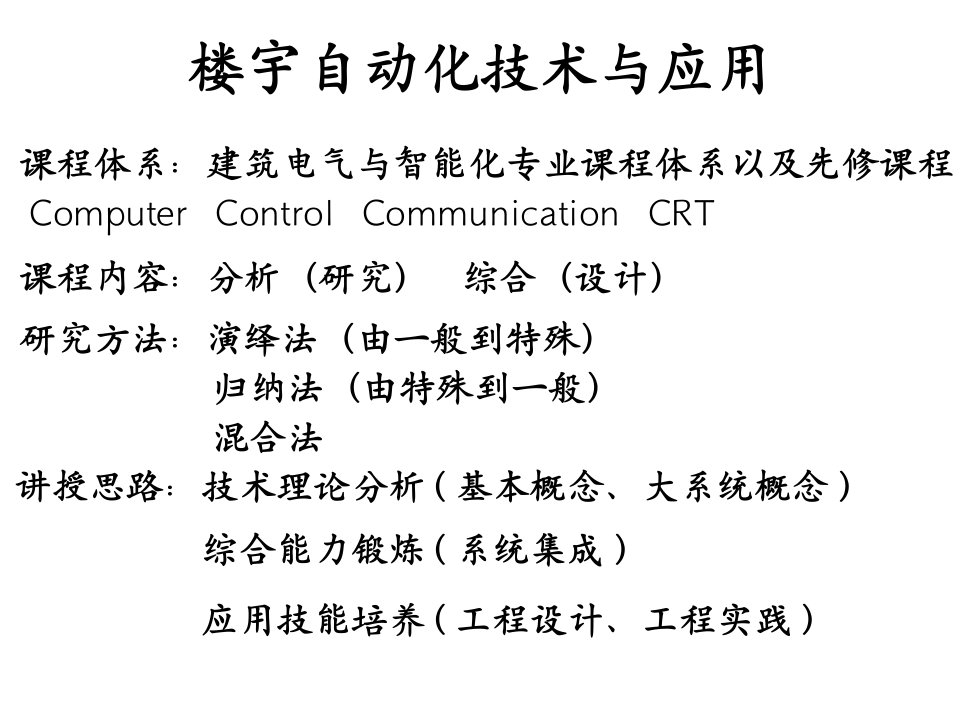 楼宇自动化技术与应用终结版