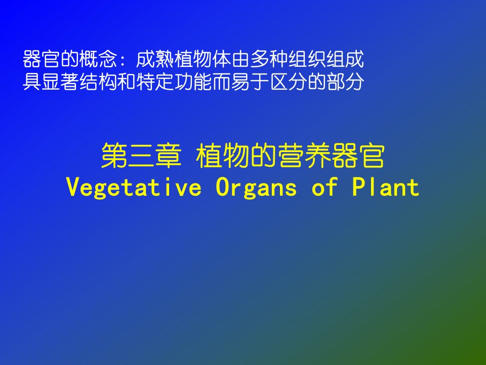 第三章植物的营养器官-根