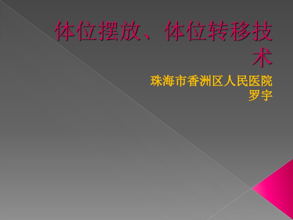 体位摆放、体位转移技术技巧--罗演示稿