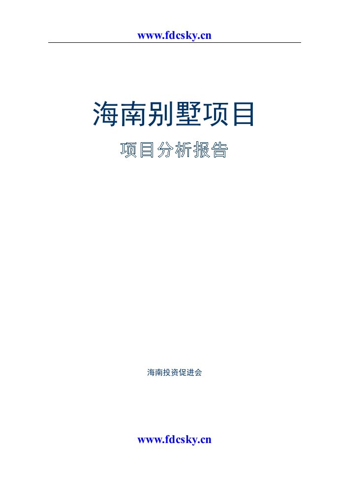 2008年海南别墅项目项目分析报告