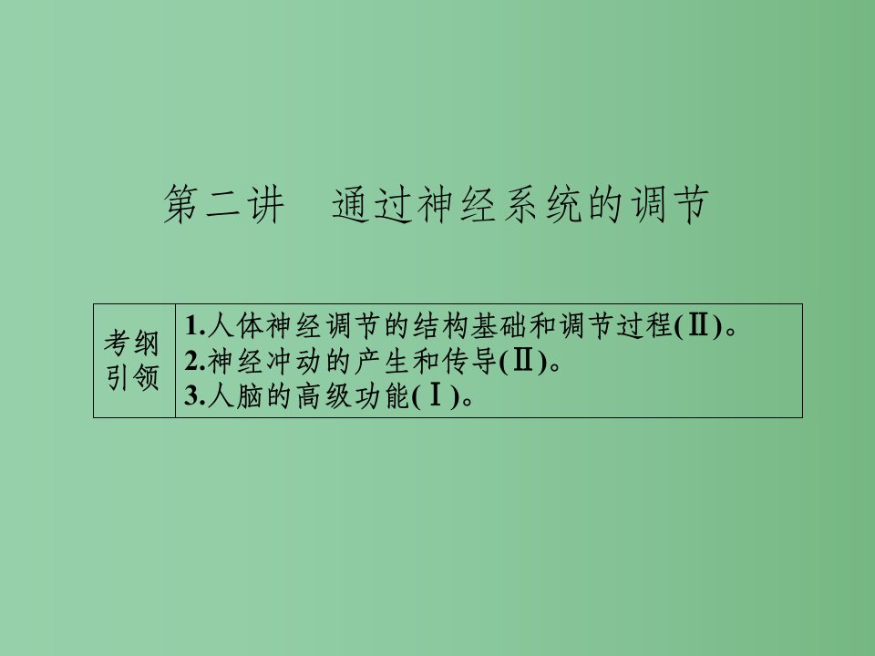 高考生物一轮总复习-第八单元-第二讲-通过神经系统的调节课件