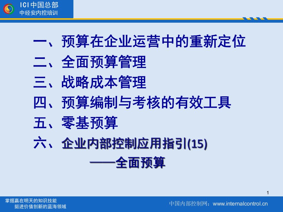 企业全面预算与战略成本管理培训课件