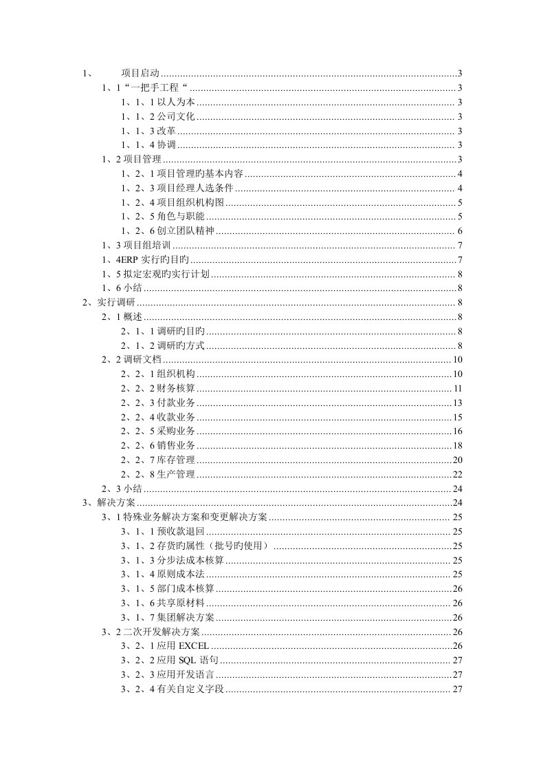 公司ERP系统专项项目实重点标准实施专题方案