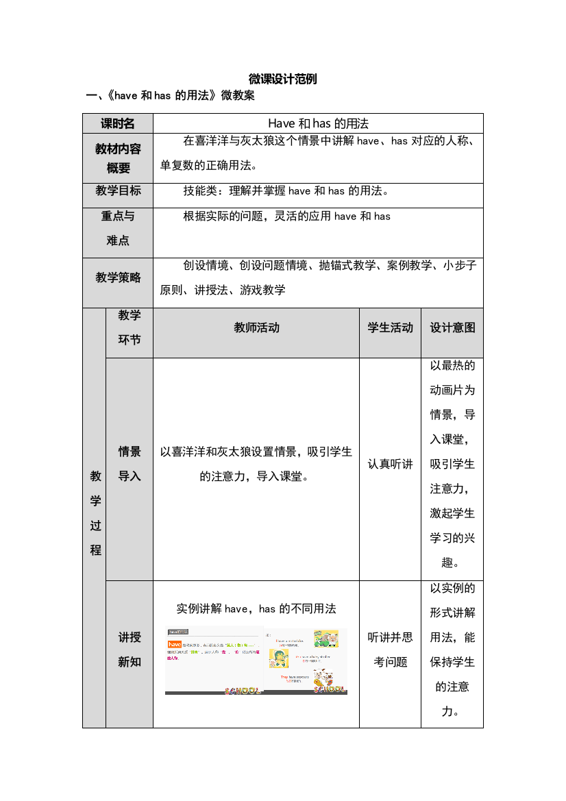 微课设计范例