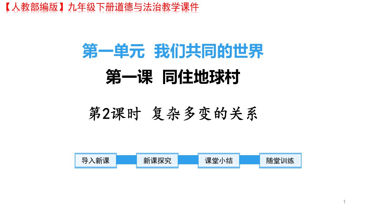 【部编版】九年级道德与法治下册-《-我们共同的世界-第一课-同住地球村-第2框-复杂多变的关系》优质课ppt课件