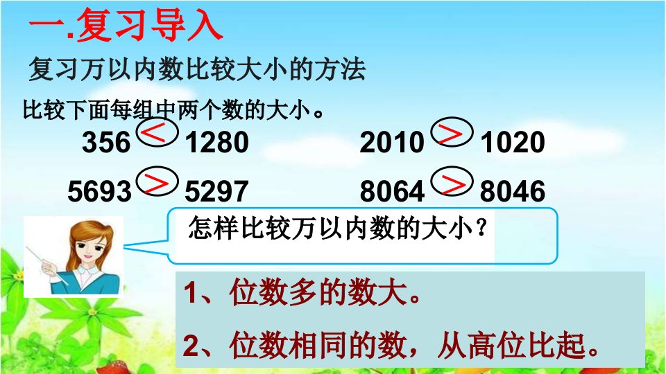 四年级上册数学课件亿以内数的大小比较人教新课标共12张PPT