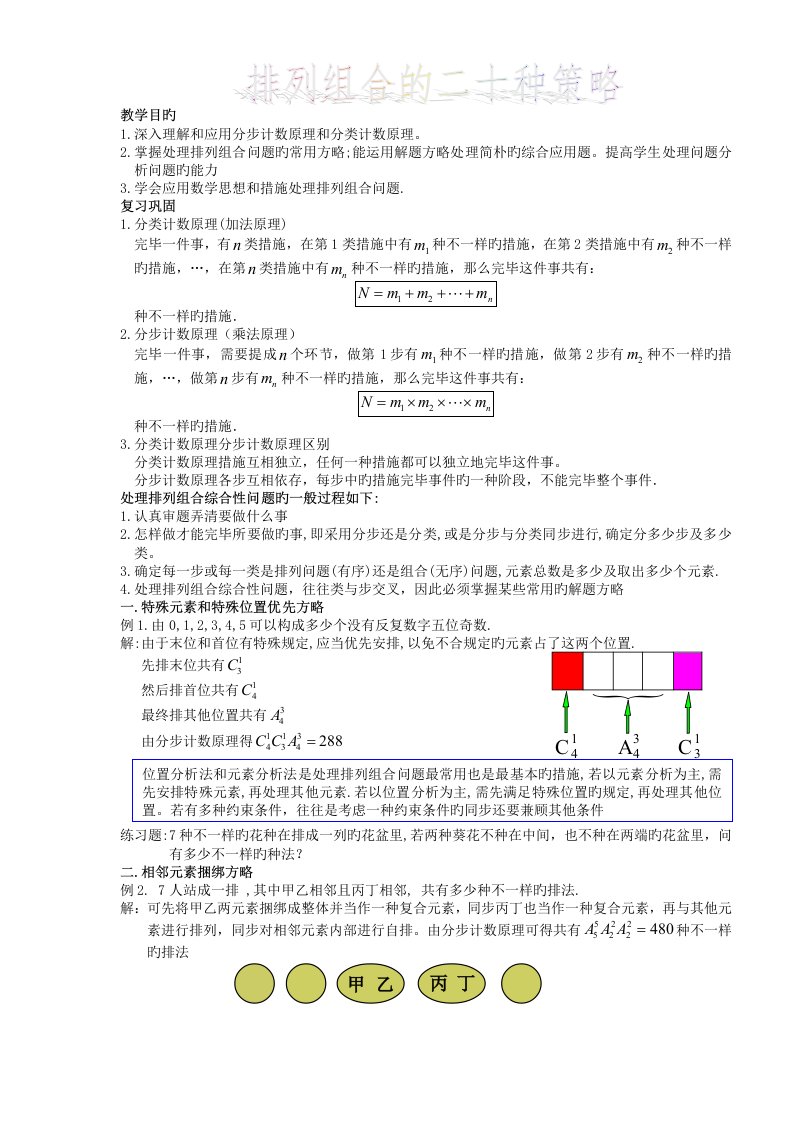 排列组合的二十种解法最全的排列组合方法总结