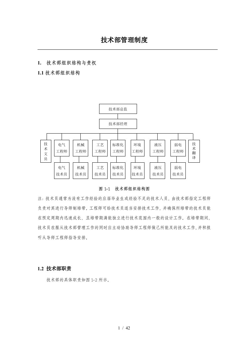 机械类-技术部管理制度