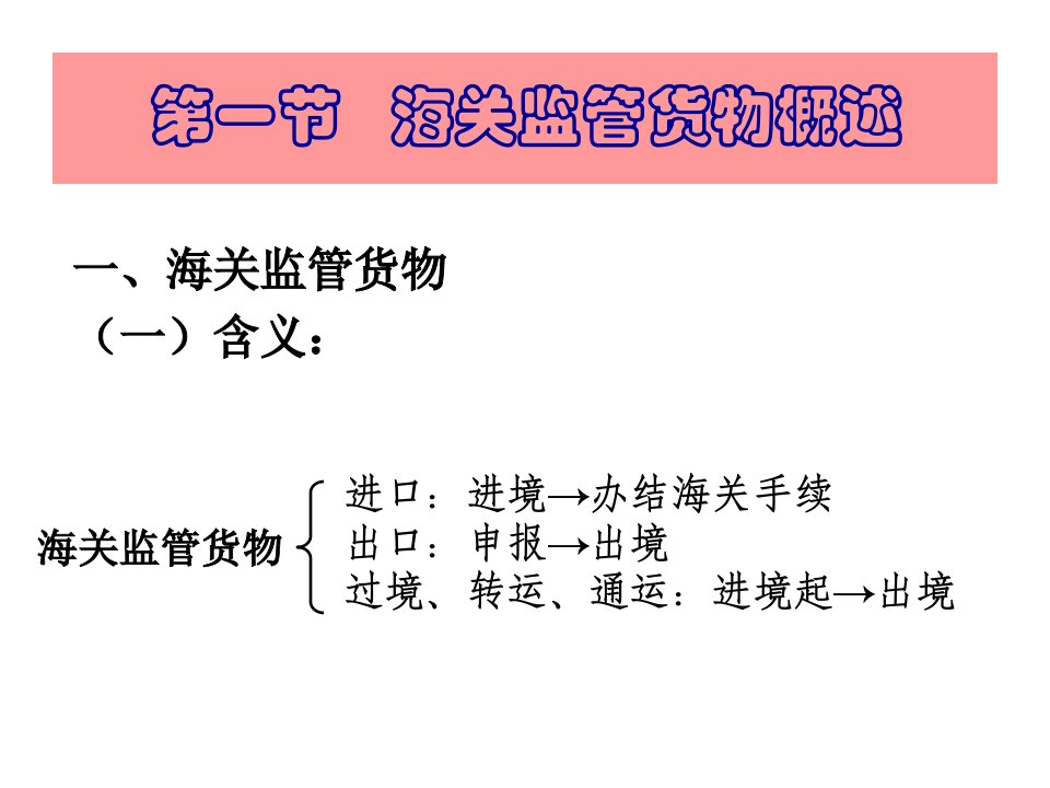 第三章一般进出口货物的报关程序