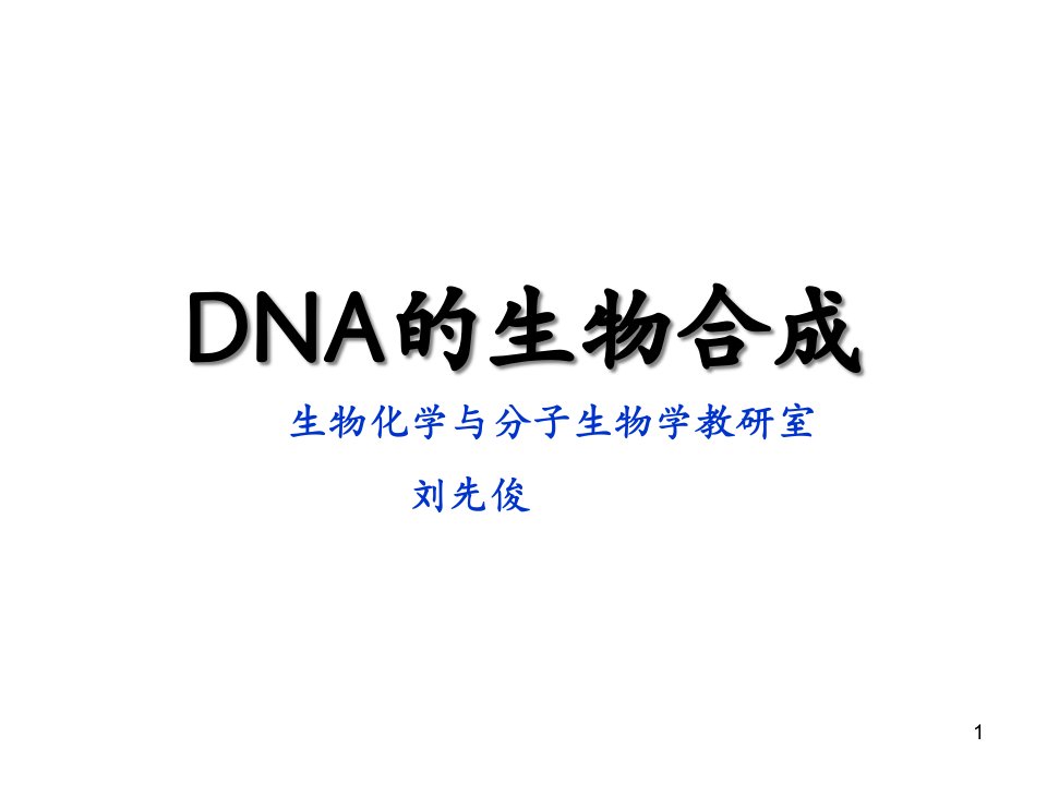 DNA的生物合成(基础医学)重点课件