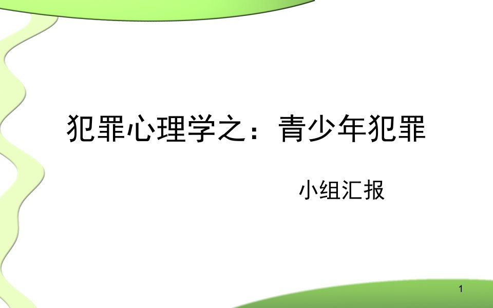 犯罪心理学之青少年犯罪分析ppt课件