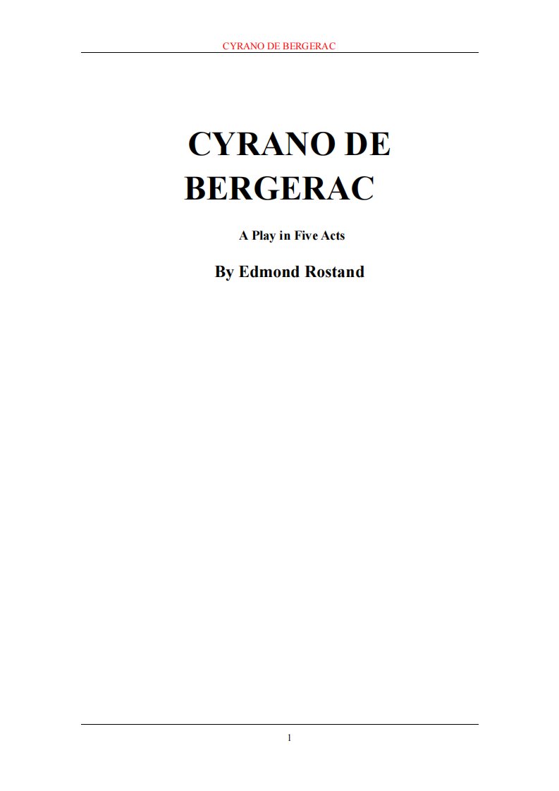 【英文原著类】CYRANO