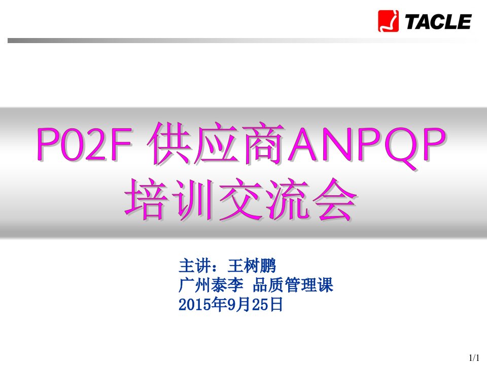 P02F供应商ANPQP培训交流会