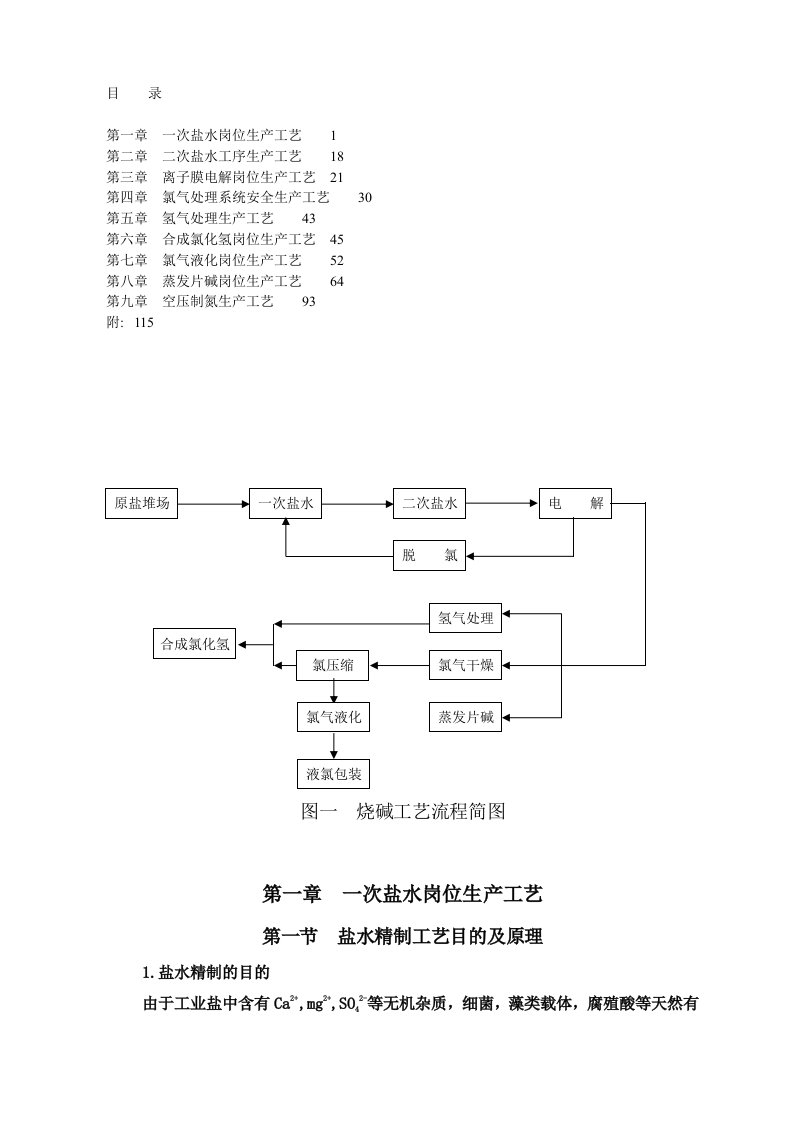 氯碱事业部烧碱厂工艺规程