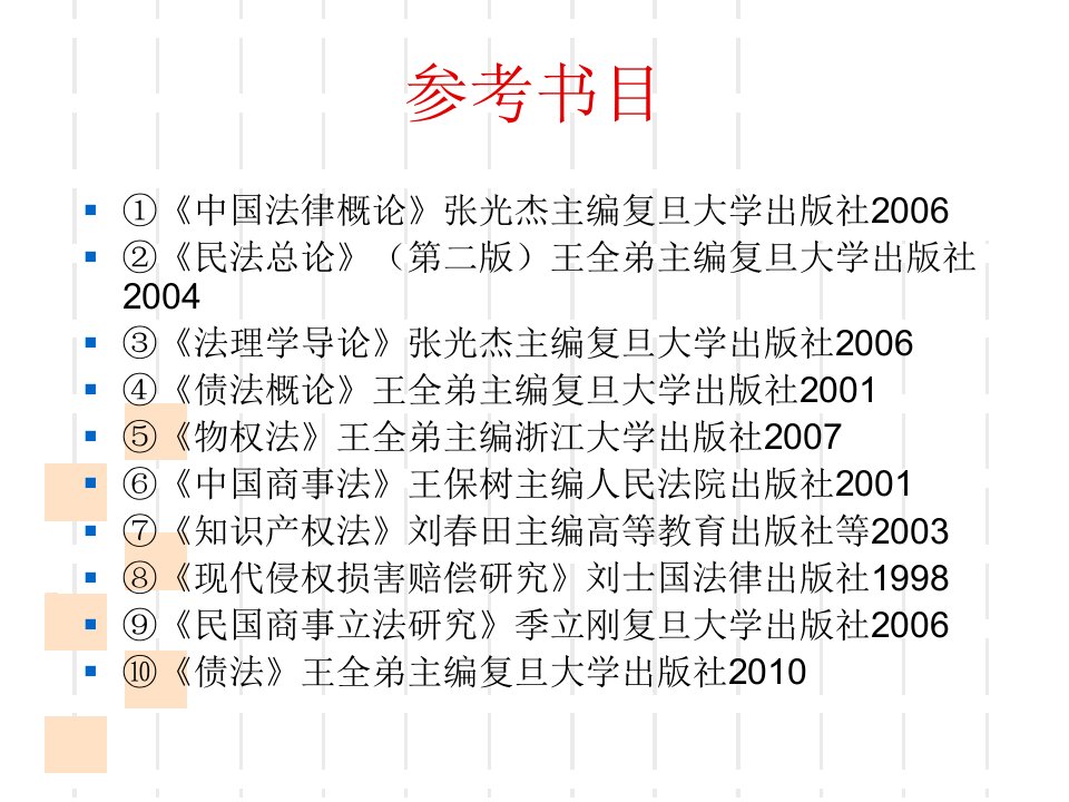 最新复旦大学民商法学ppt课件