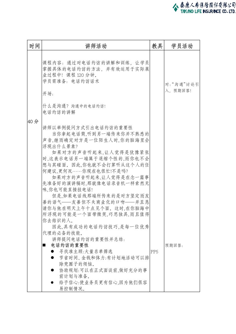 企业培训-电话约访讲师手册MT