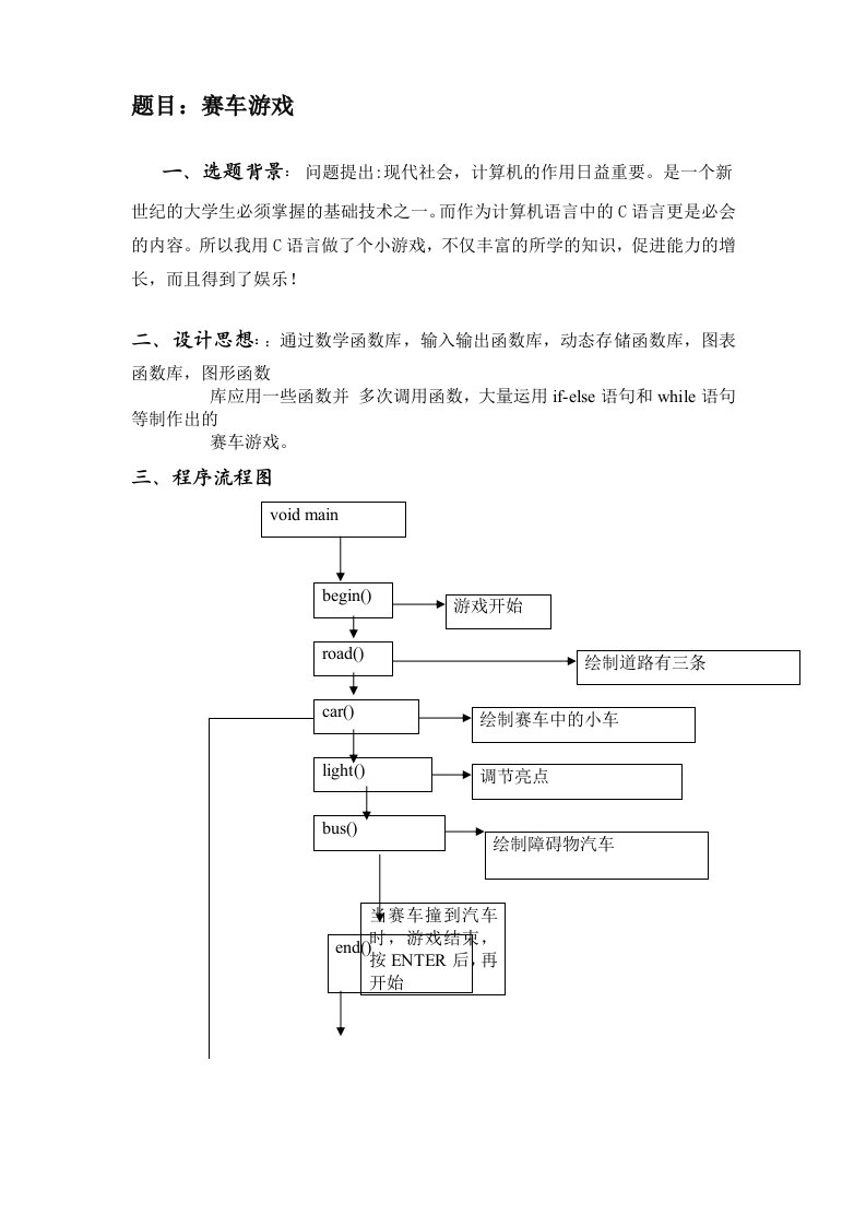 赛车游戏课程设计-其他专业