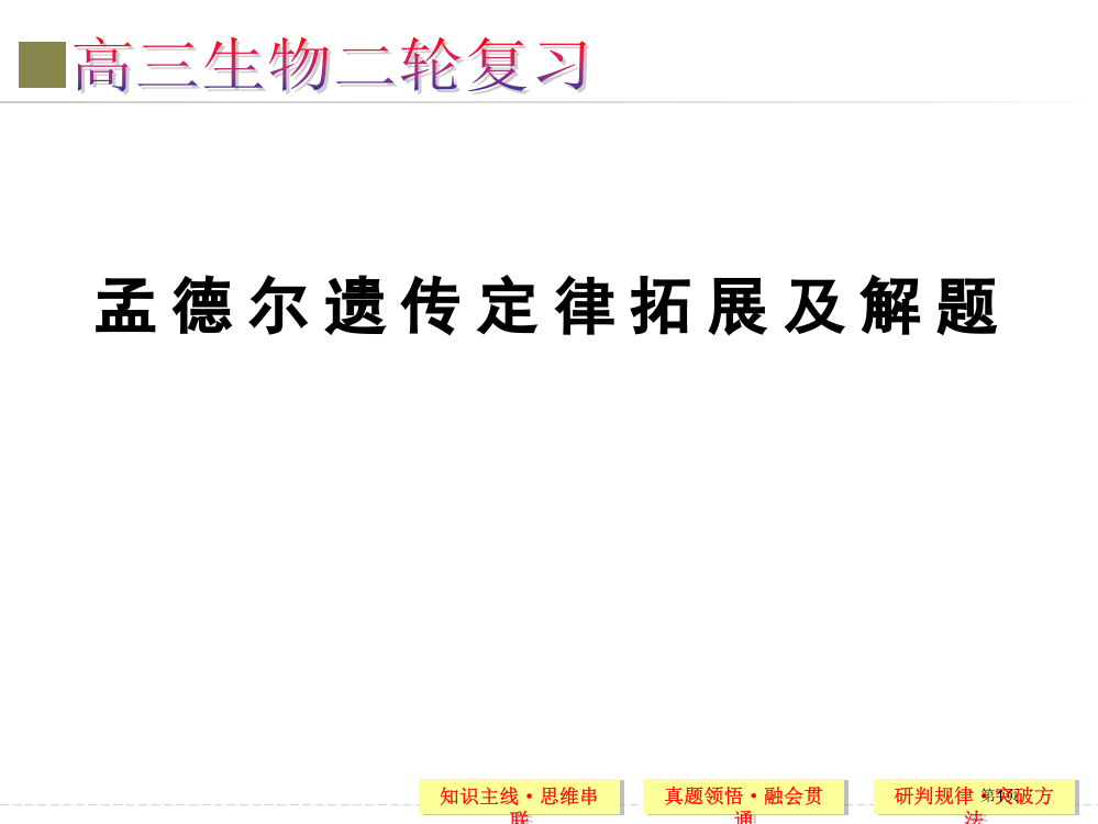 届孟德尔遗传定律二轮复习市公开课一等奖百校联赛获奖课件