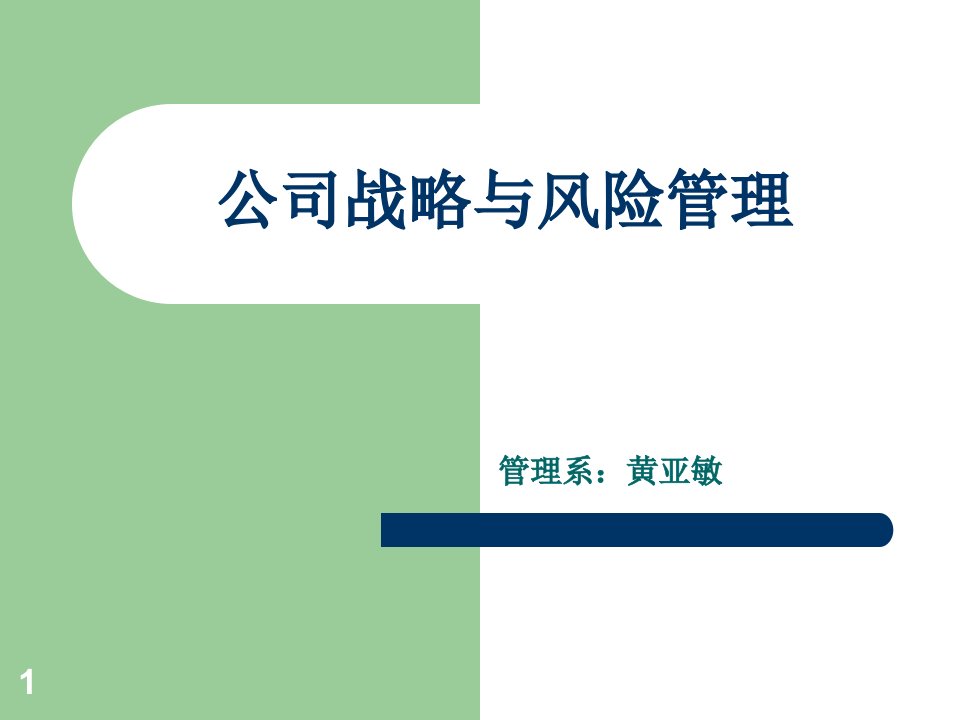 市场营销本科公司风险与战略管理最新讲义课件