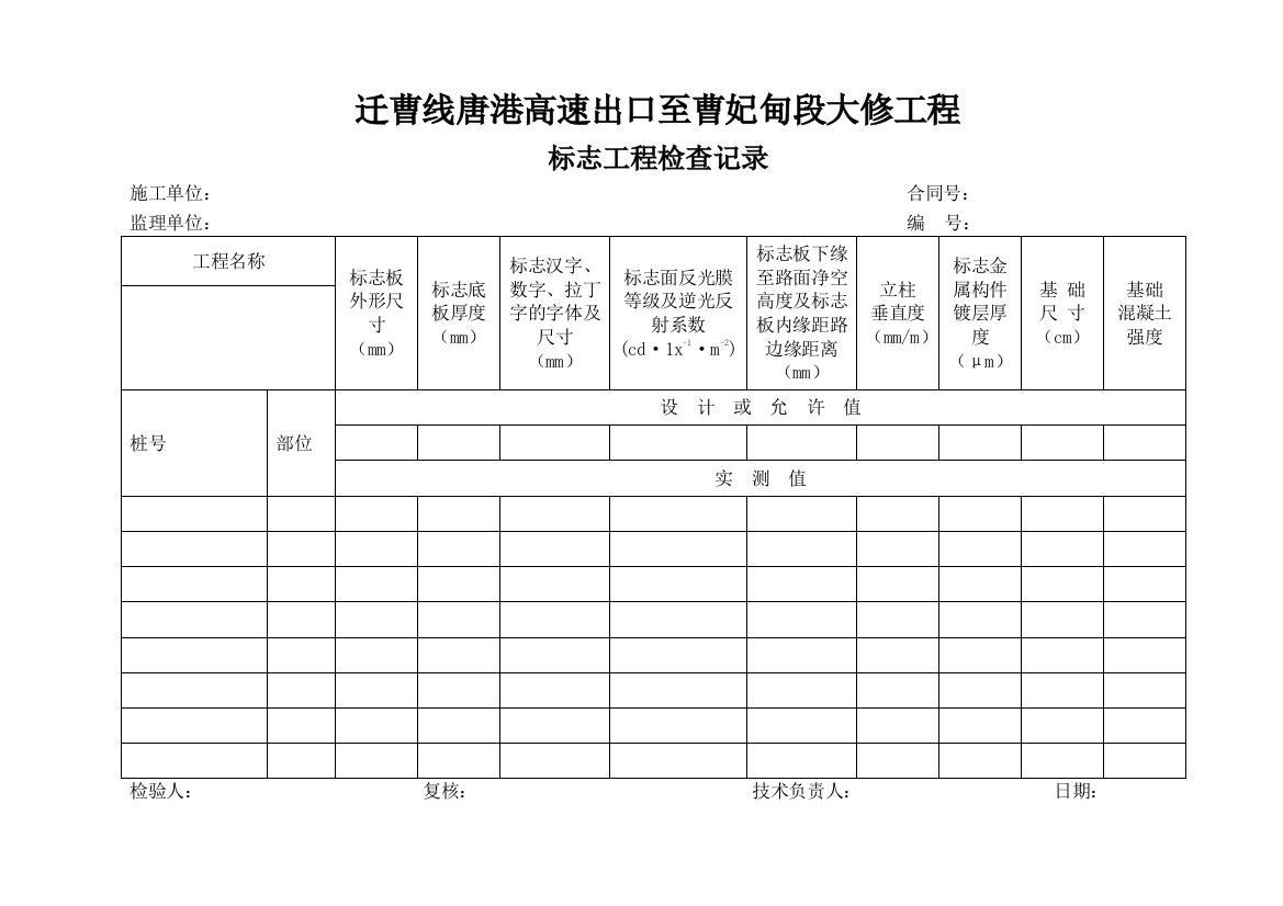 交通安全设施样表