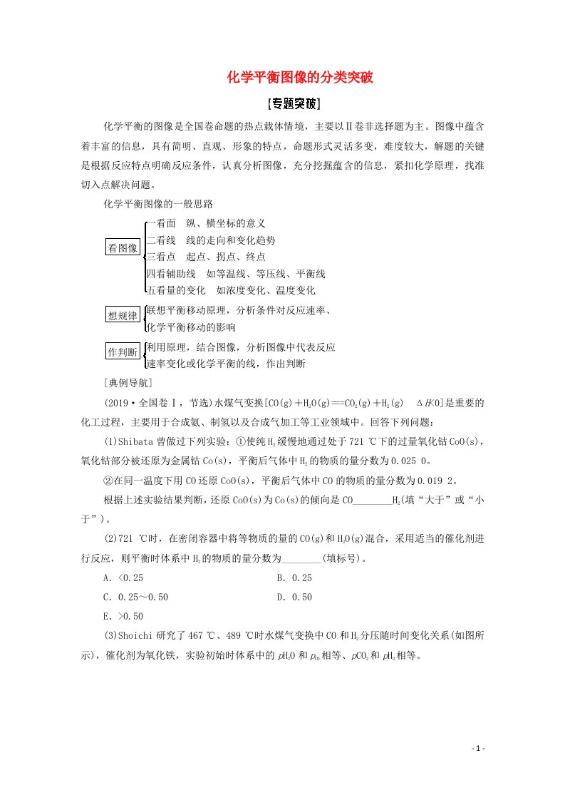 山东专用2022版高考化学一轮复习高考专题讲座4化学平衡图像的分类突破学案鲁科版202104191128