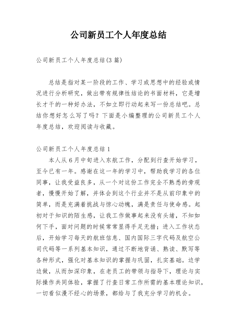 公司新员工个人年度总结_2