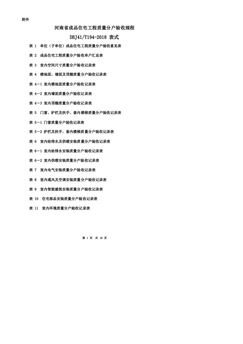 河南省成品住宅工程质量分户验收规程(DBJ41T1942018