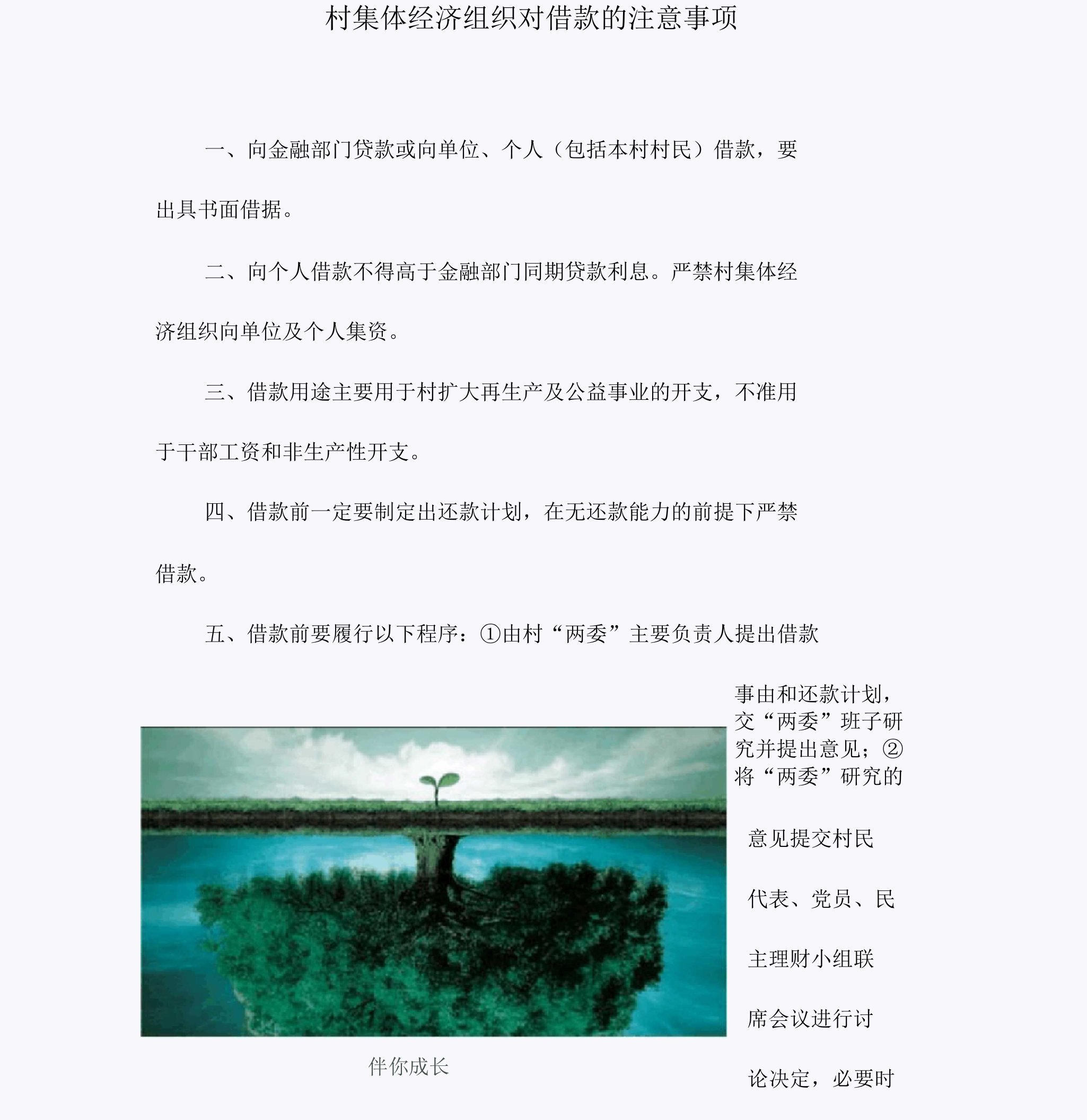 村集体经济组织对借款的注意事项