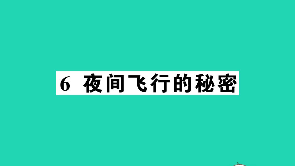 广东地区四年级语文上册第二单元6夜间飞行的秘密作业课件新人教版