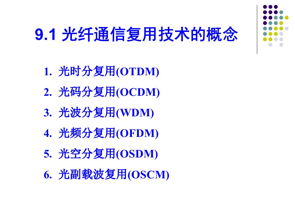 光纤通信复用技术