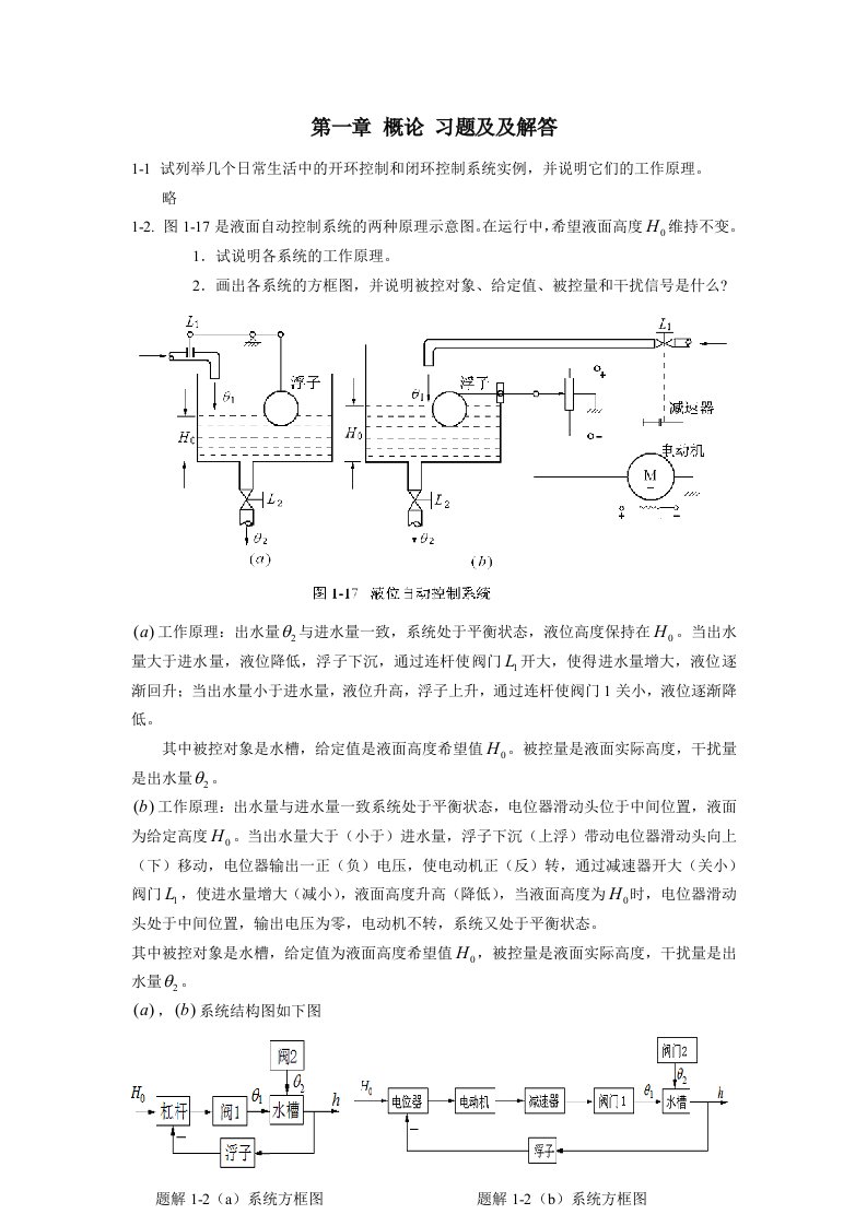 控制系统工程导论课后习题问题详解