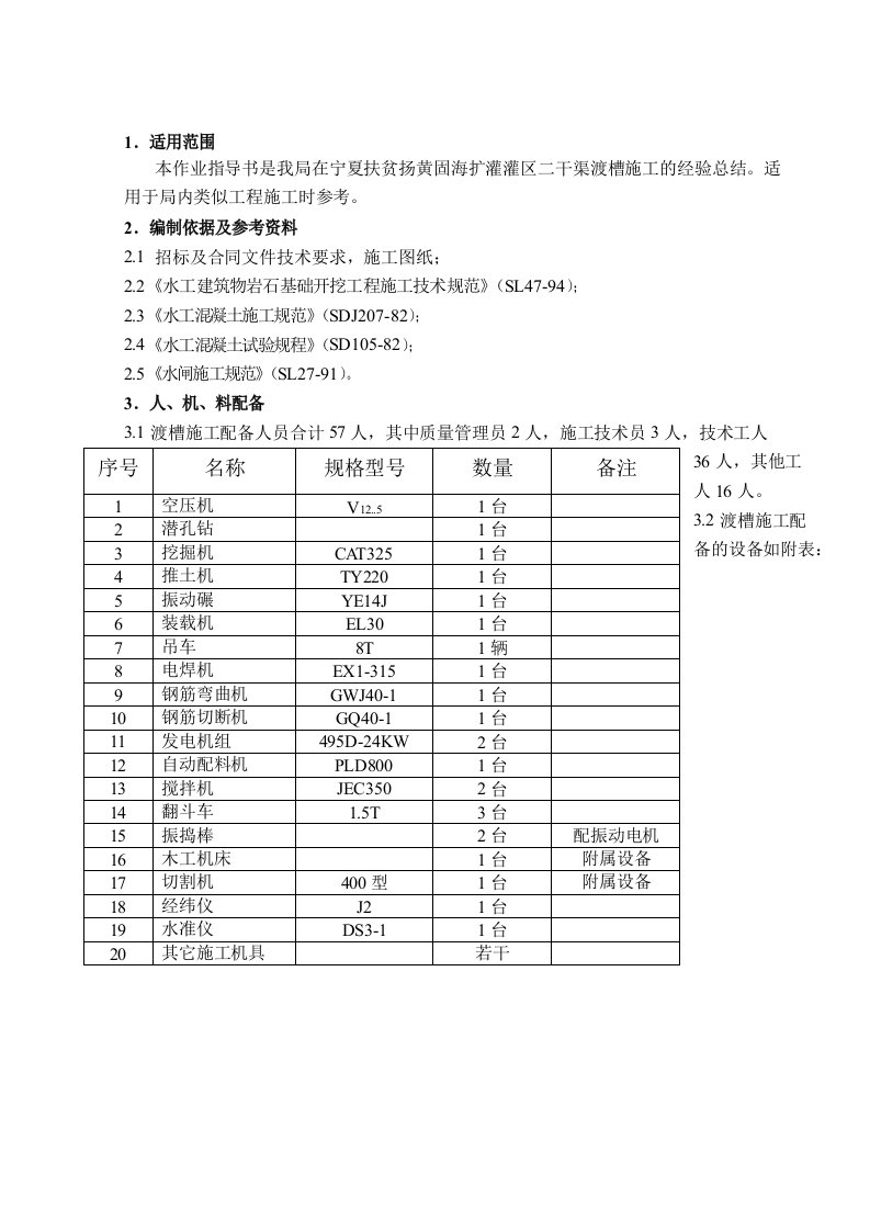 渡槽施工作业指导书