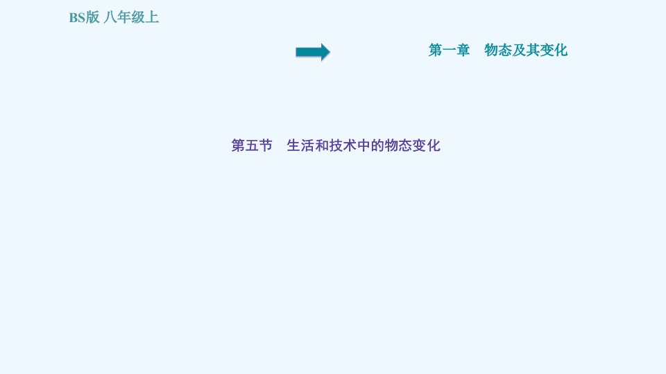 八年级物理上册第1章物态及其变化1.5生活和技术中的物态变化习题课件新版北师大版