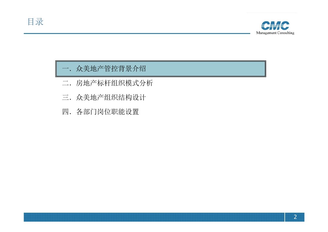 河北众美房地产开发集团有限公司组织管控模式与组织架构优化设计方案