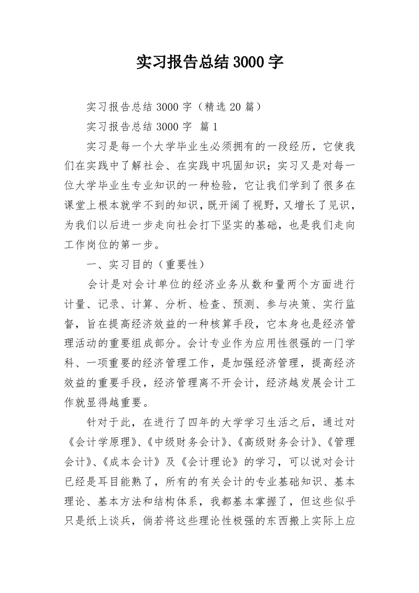 实习报告总结3000字_1